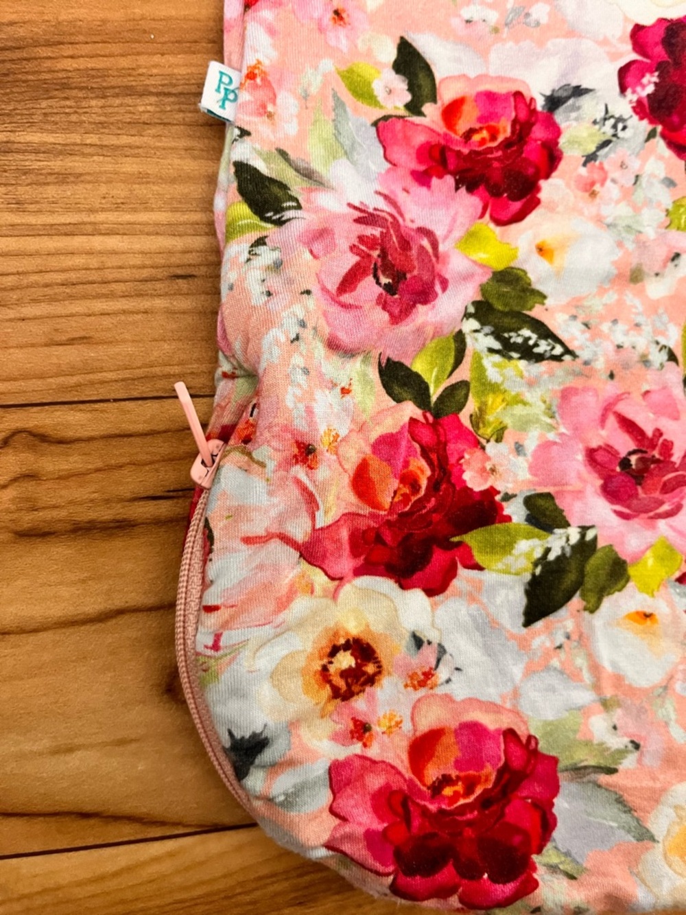 Posh Peanut Coral & Red Floral Sleeveless Sleep Sack - Picture 4 of 8
